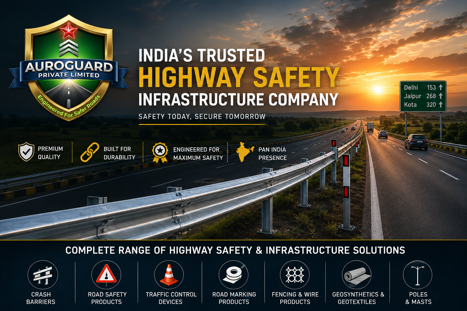 Auroguard highway safety infrastructure company banner